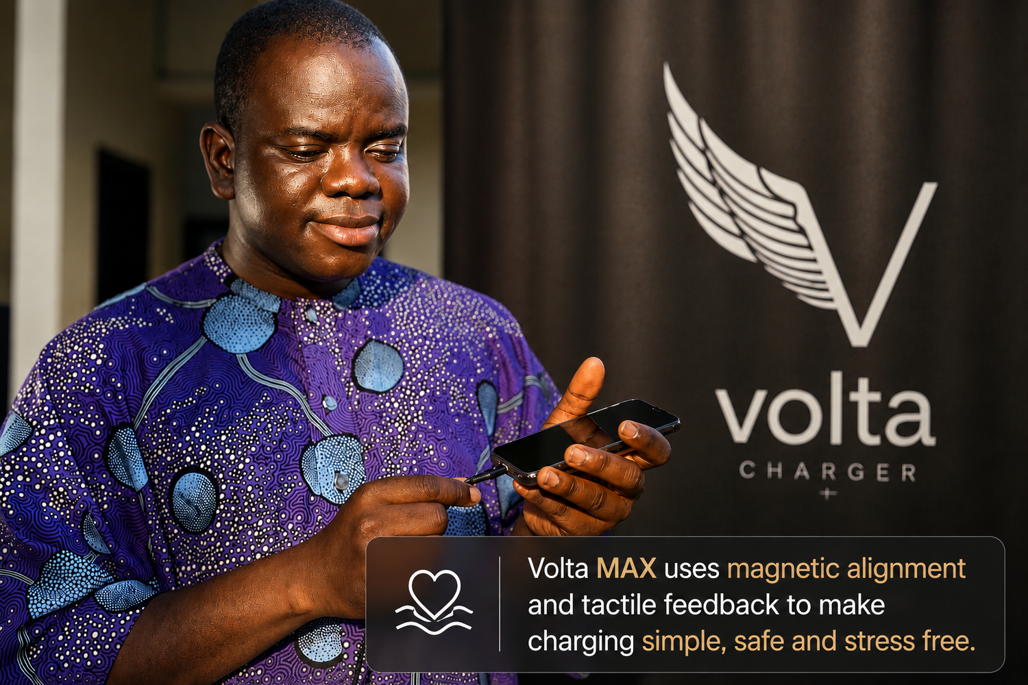 Magnetic charging for the visually impaired