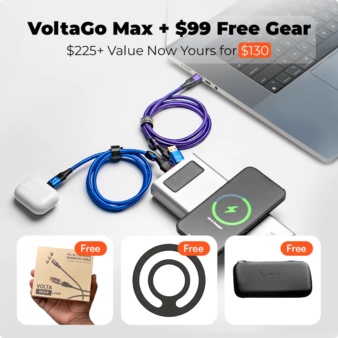 VoltaGo MAX - 27,000 mAh Airline-Safe Portable Power Bank (Bundle)