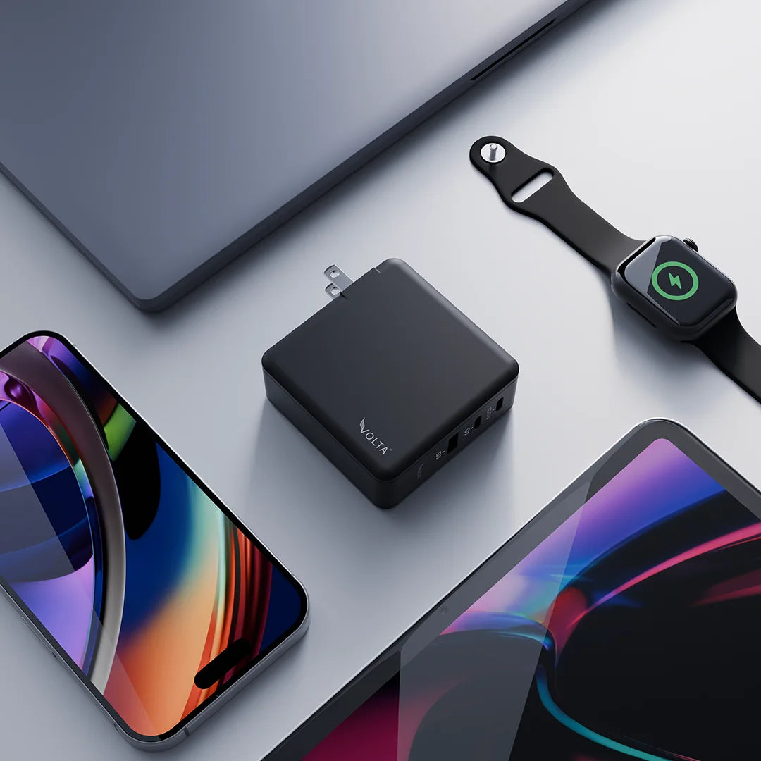 Volta Giga 100W USB-C GaN Charger 3-Port Fast Charger for Laptops & Phones