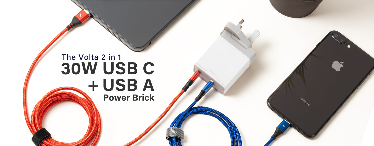 What’s New? VOLTA 30W 2 Port Compact Type C and USB A Power Brick Charger.