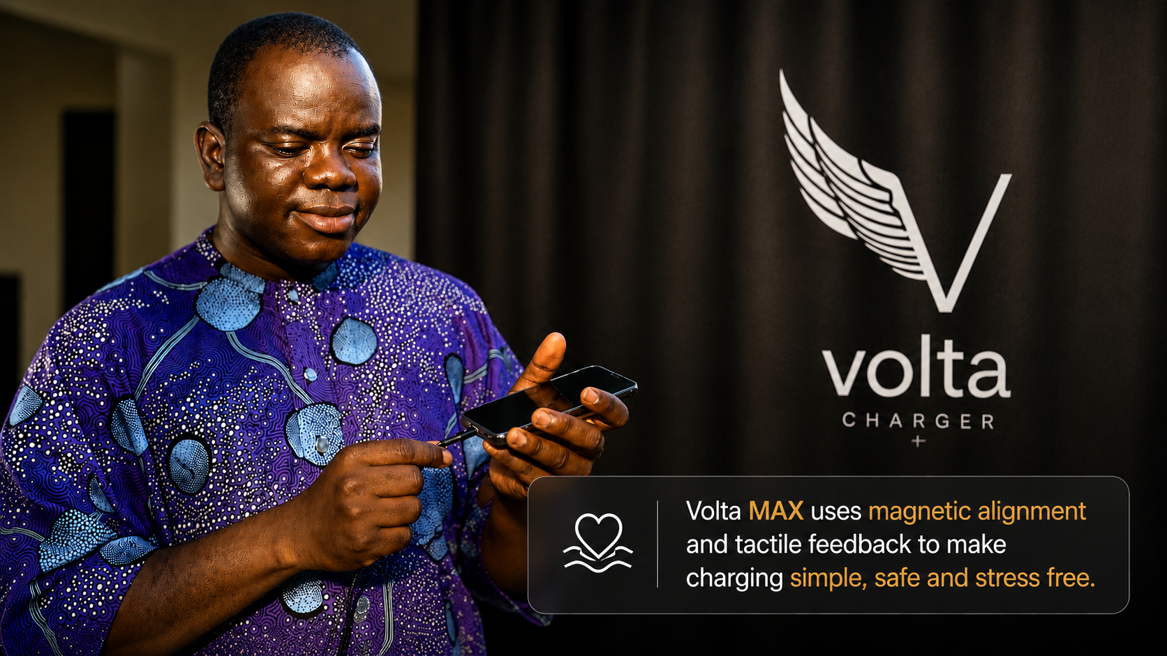 Magnetic charging for the visually impaired