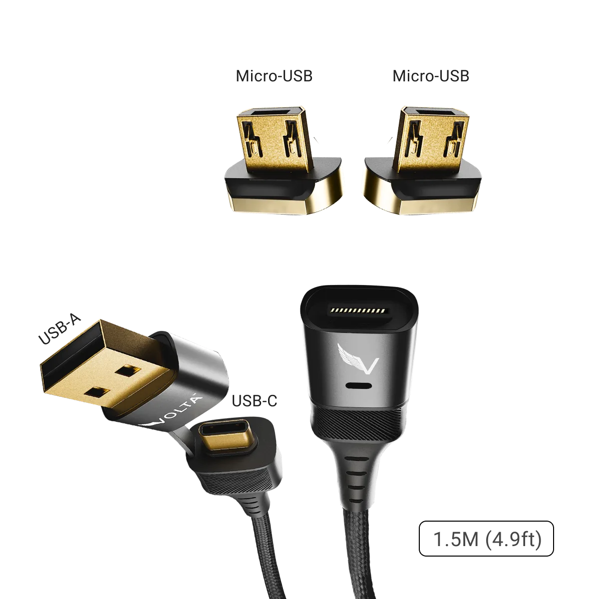 Volta MAX - 240W USB-C Magnetic Charging Cable (Teal Blue)