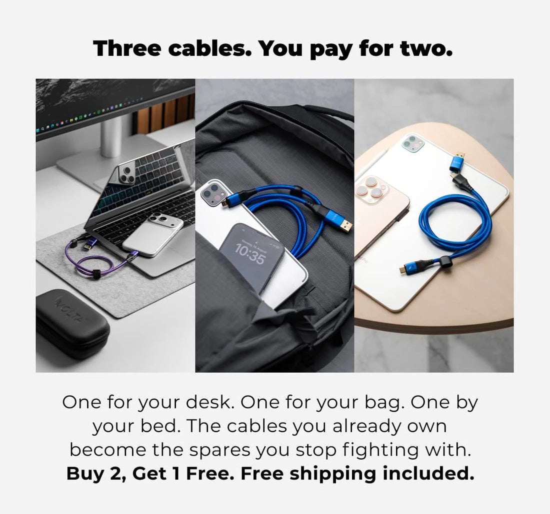 Three cables, you pay for two. Buy 2 Get 1 Free, free shipping included