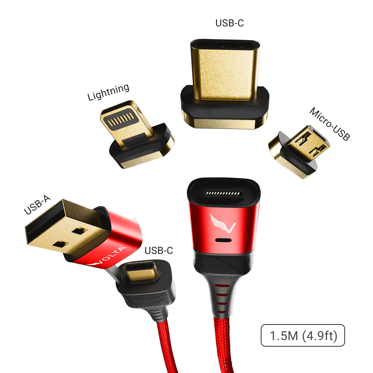 Volta Max 240W Cable Set, Red