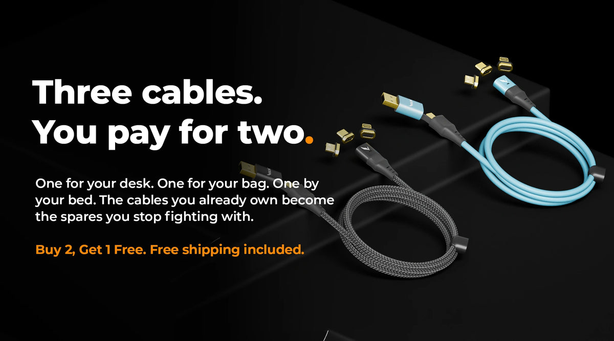 Three cables, you pay for two. Buy 2 Get 1 Free, free shipping included