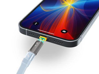 Instant magnetic snap-on connection.